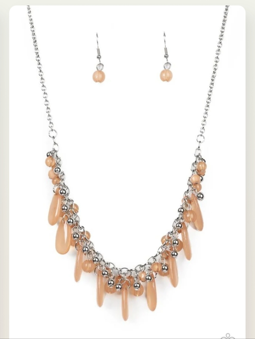 Bahama Mama Mode Brown Peach-Beige Layered Bead Necklace